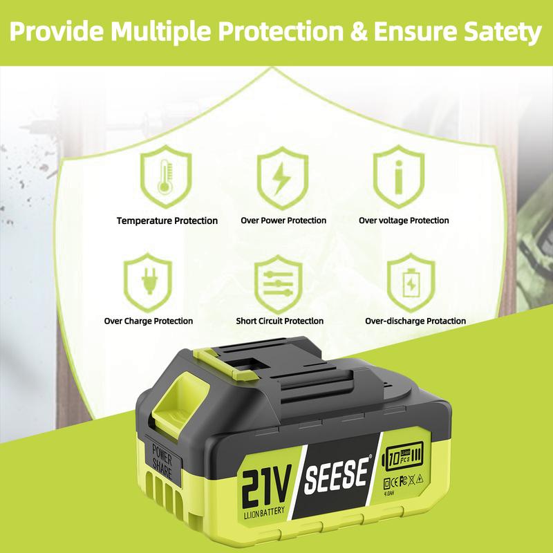 SEESE 21V Max 4.0Ah Rechargeable Lithium Battery Pack