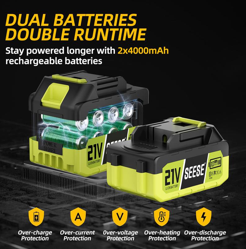 A 2-in-1 mini chainsaw, equipped with two 21V batteries and a telescopic pruning saw.