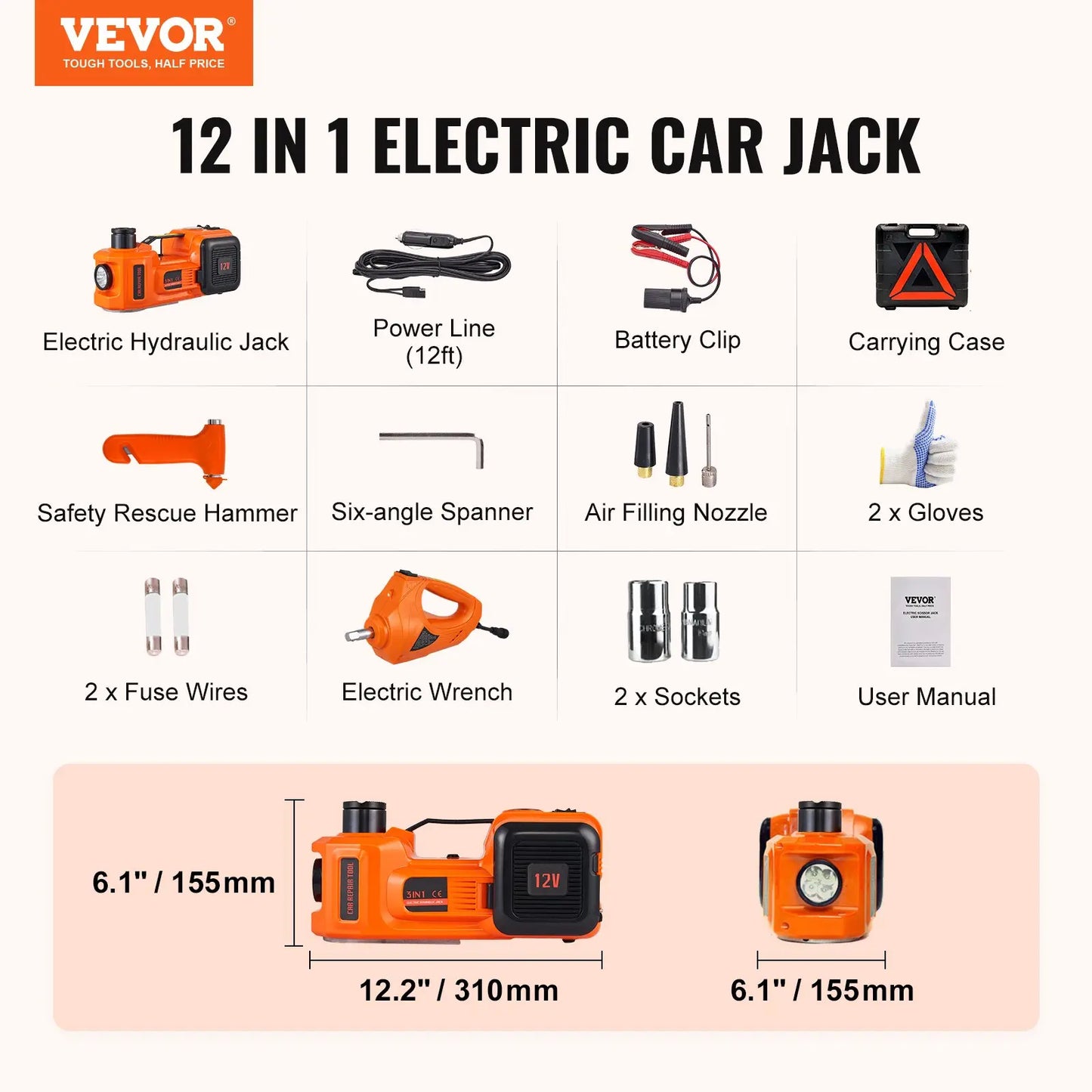 VEVOR Electric Car Jack Set