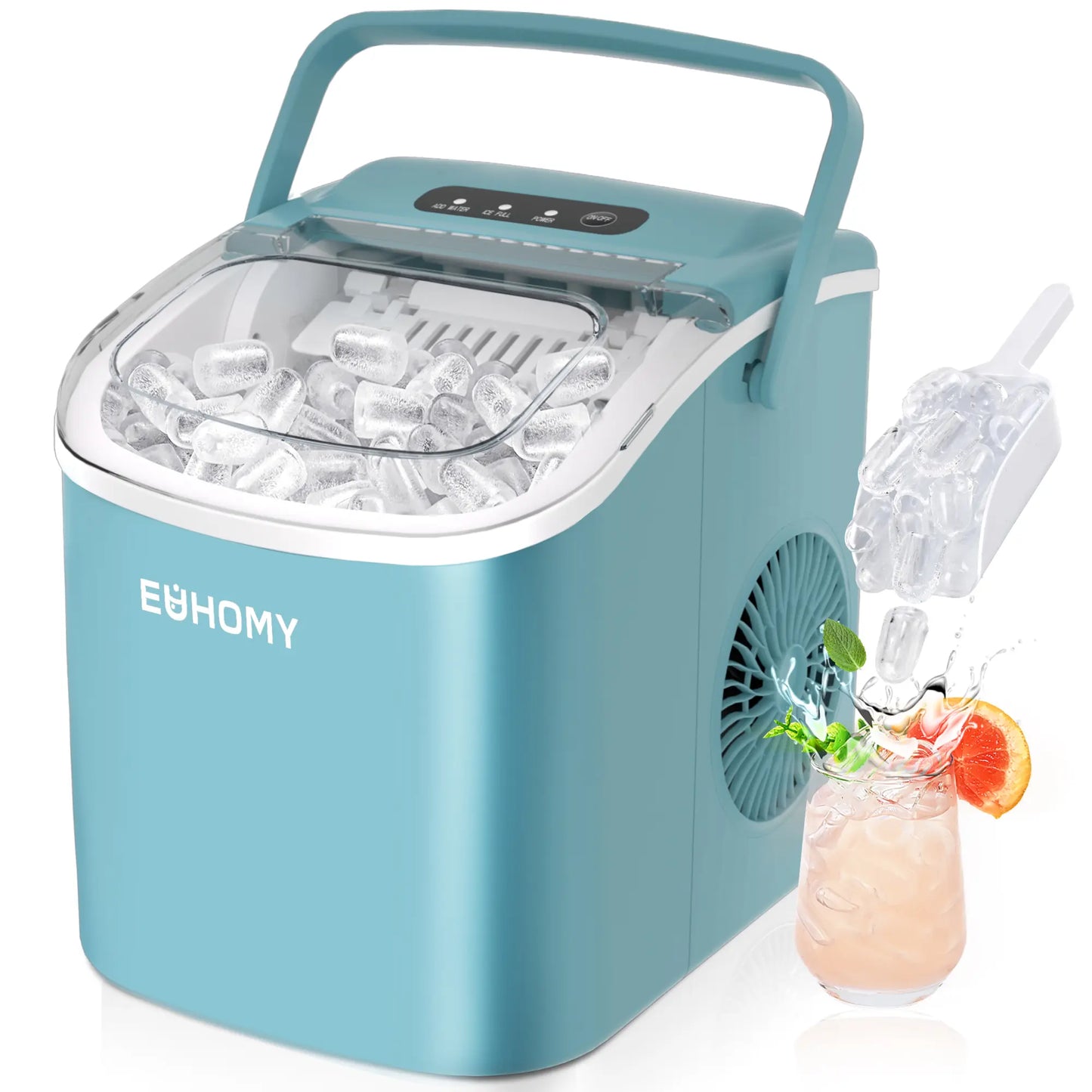 EUHOMY Ice Maker Countertop with Handle