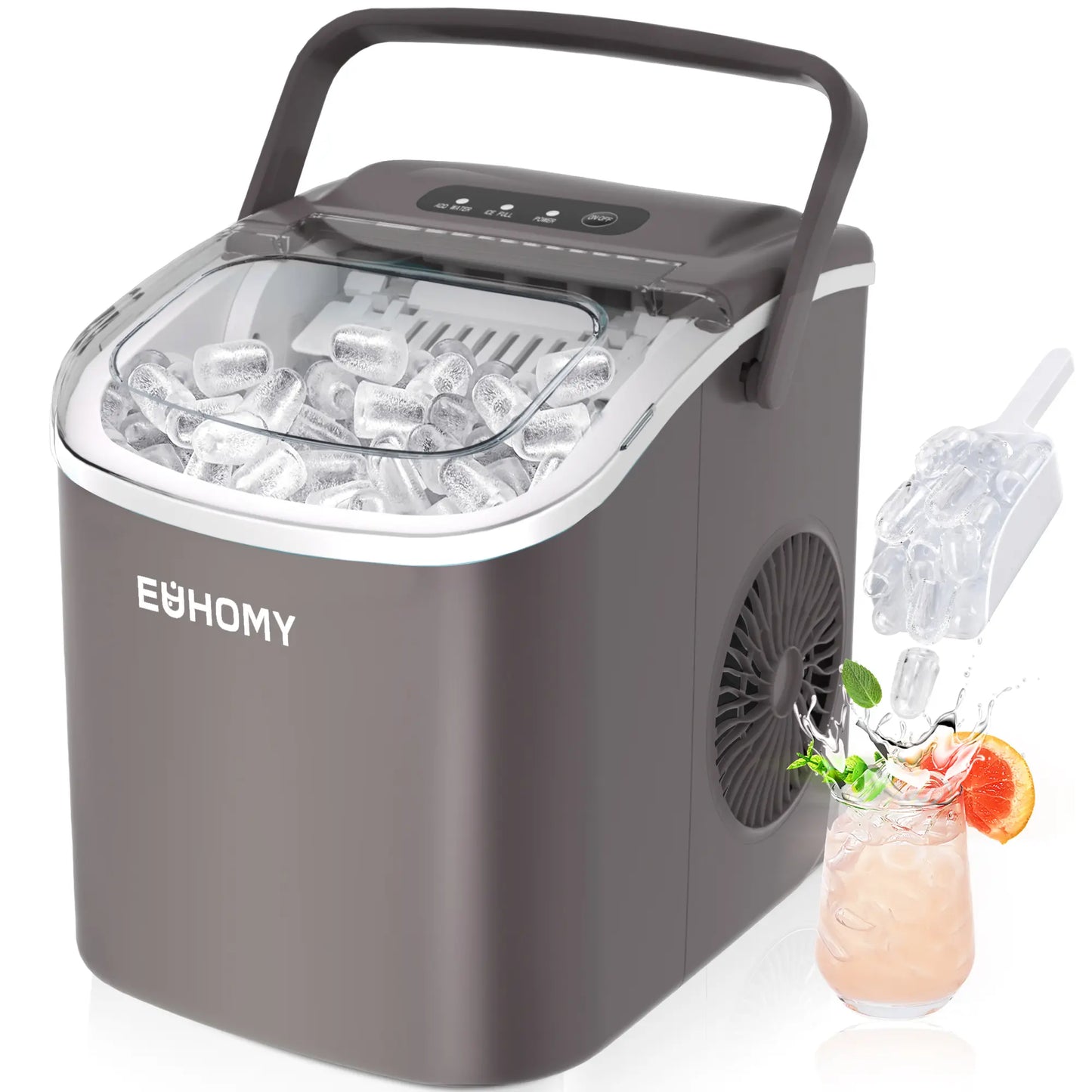 EUHOMY Ice Maker Countertop with Handle