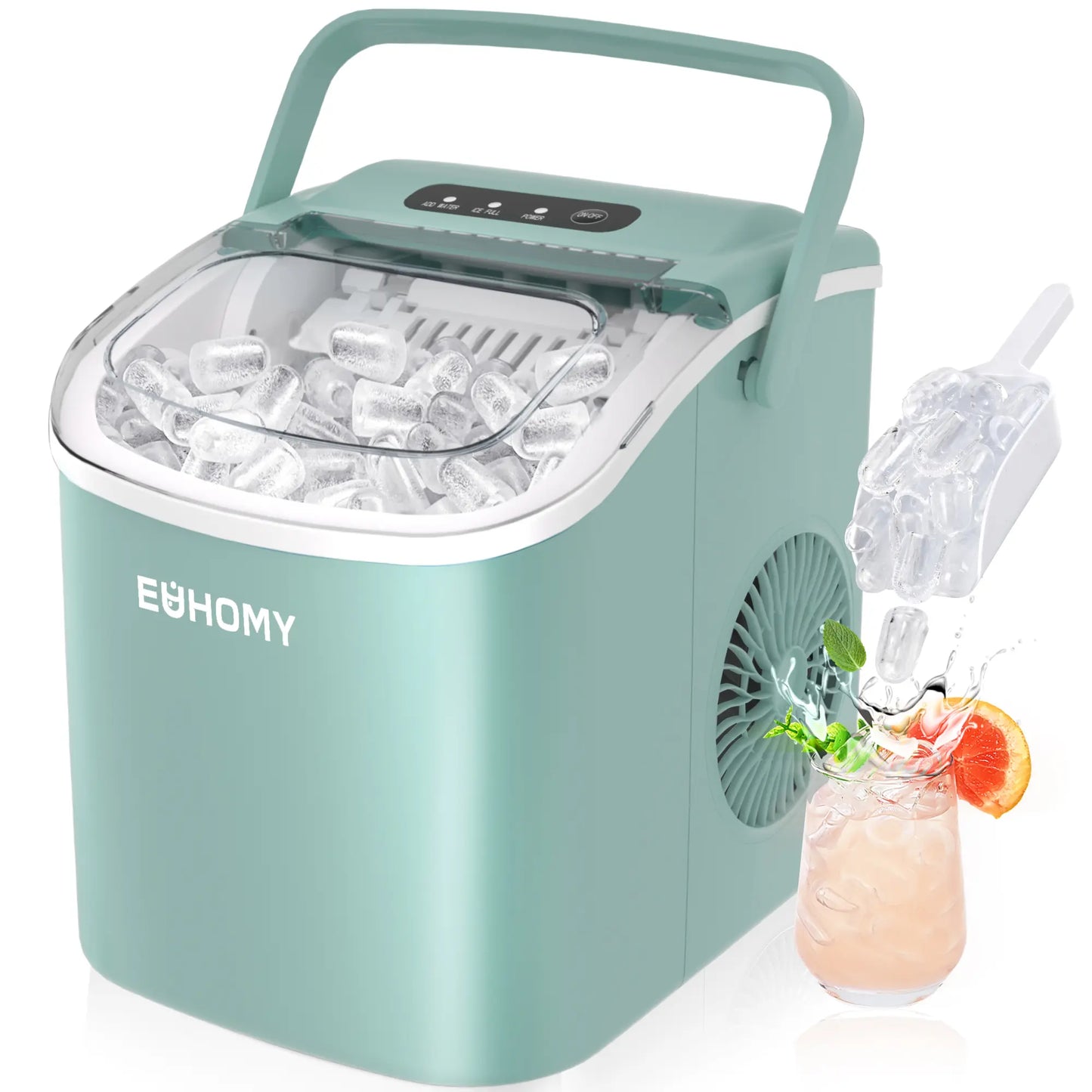 EUHOMY Ice Maker Countertop with Handle