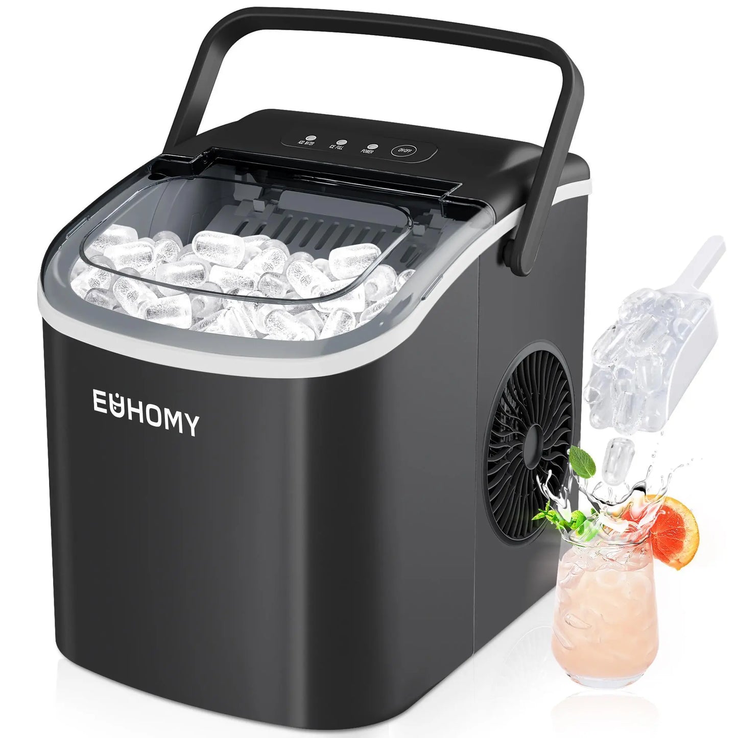 EUHOMY Ice Maker Countertop with Handle