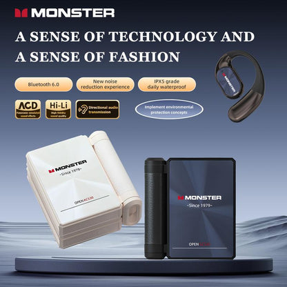 Monster open-back microphone headphones, suitable for running, working out, driving, going to school, etc.—Gifts for Men & Women