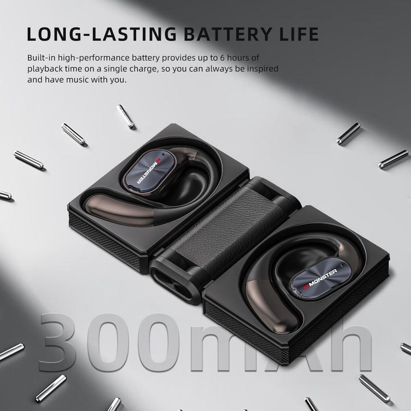 Monster open-back microphone headphones, suitable for running, working out, driving, going to school, etc.—Gifts for Men & Women