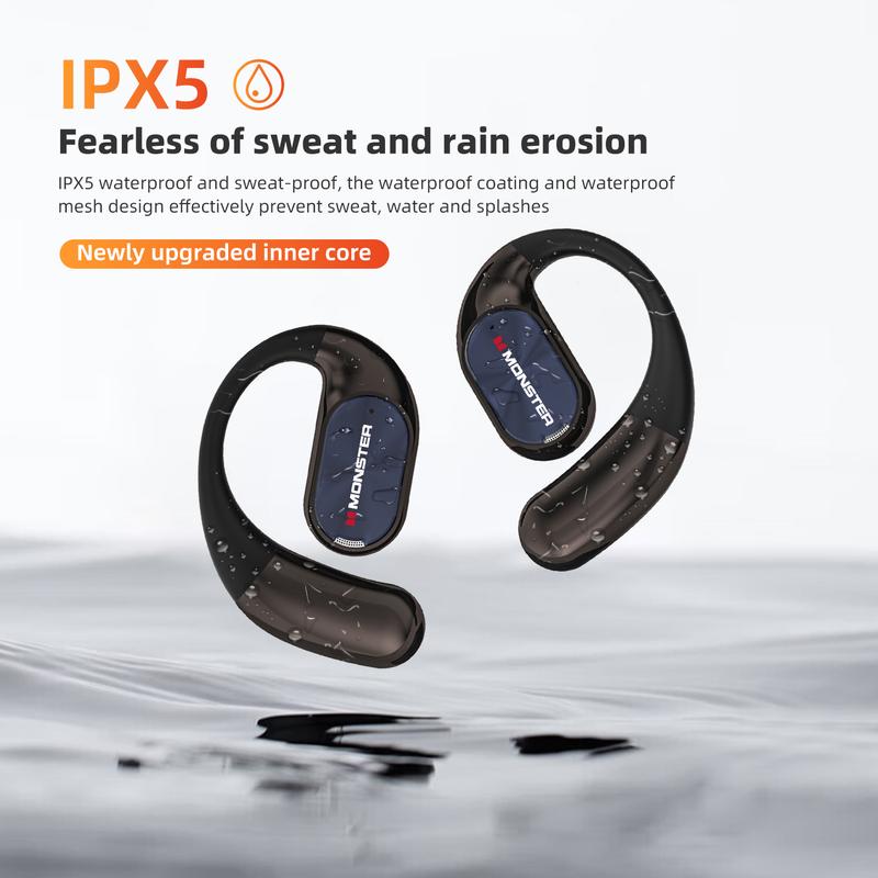 Monster open-back microphone headphones, suitable for running, working out, driving, going to school, etc.—Gifts for Men & Women