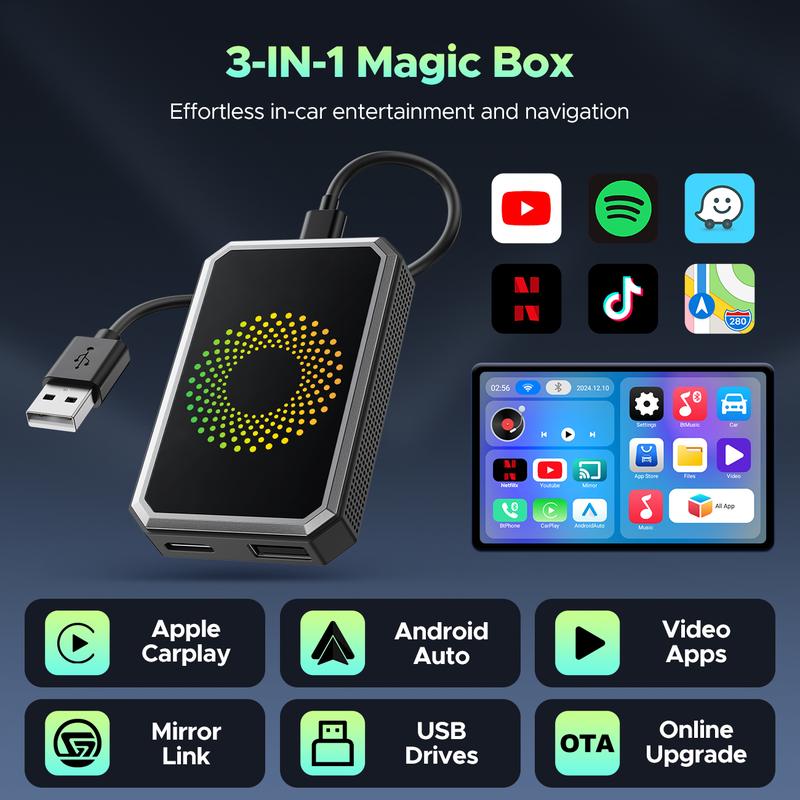 LAMTTO Wired to Wireless Carplay Adapter