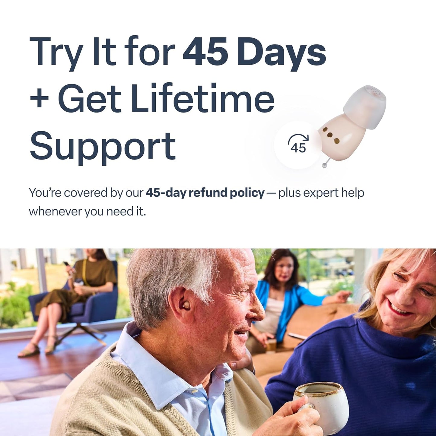 Audien Atom ONE OTC Hearing Aids for Adults – Discreet In-Ear Sound Amplification, Rechargeable, No Prescription