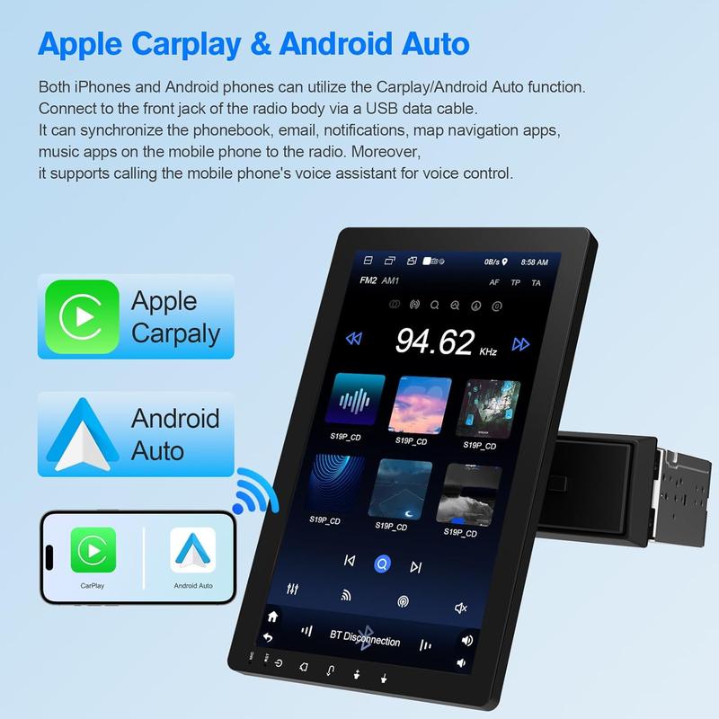 Haudio 10.1″ Rotatable Touch Screen Car Stereo