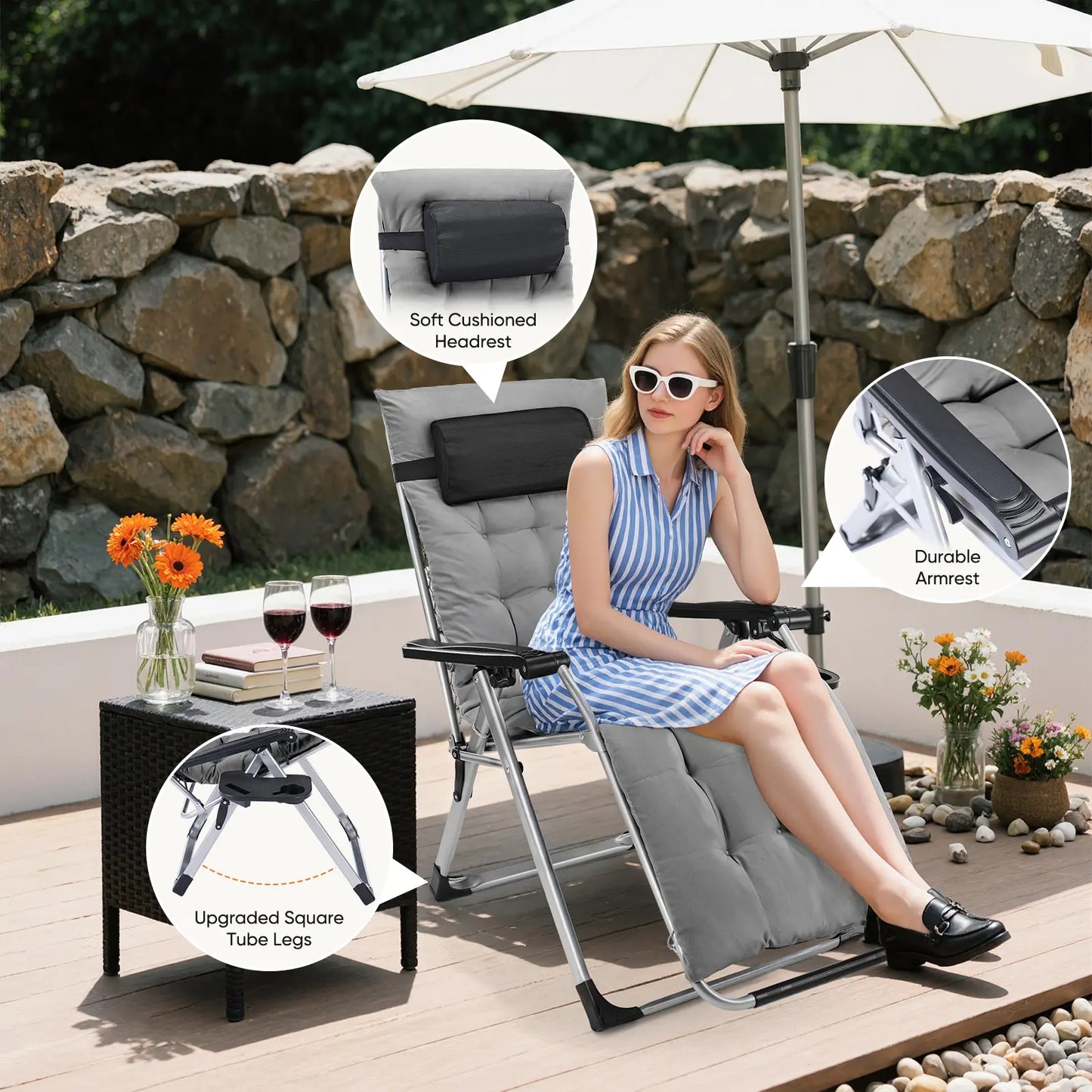 Zero Gravity Chair, Reclining Camping Lounge Chair