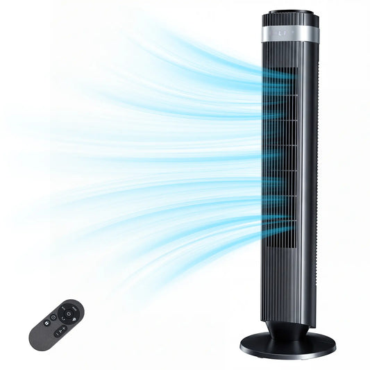 【New】Tower Fan for Bedroom, 28dB Silent Standing Fan with 12H Timer