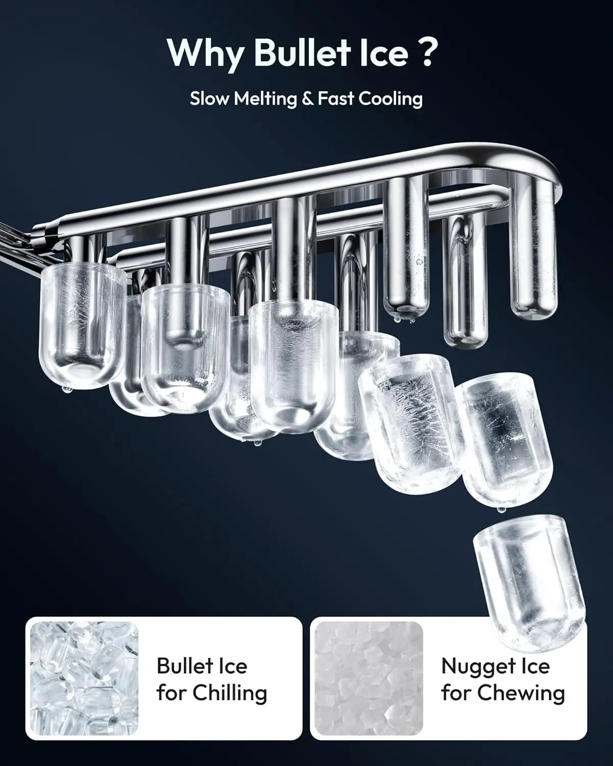EUHOMY Ice Maker Countertop with Handle