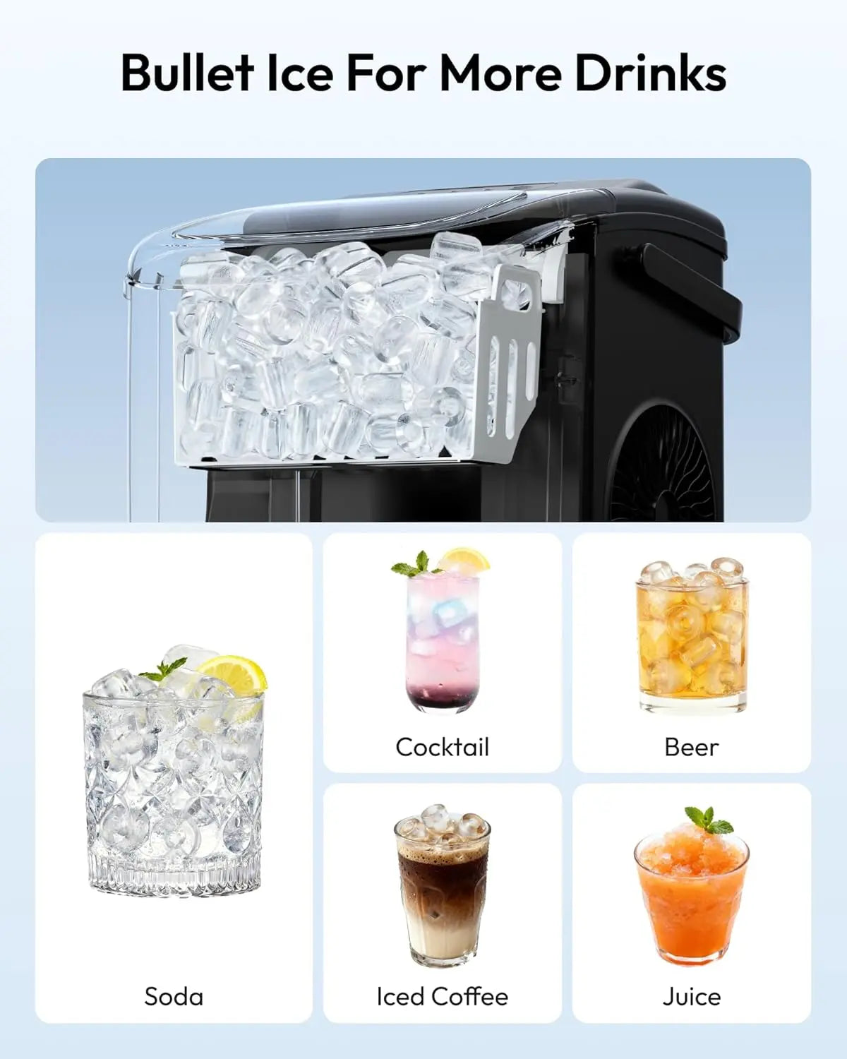 EUHOMY Ice Maker Countertop with Handle