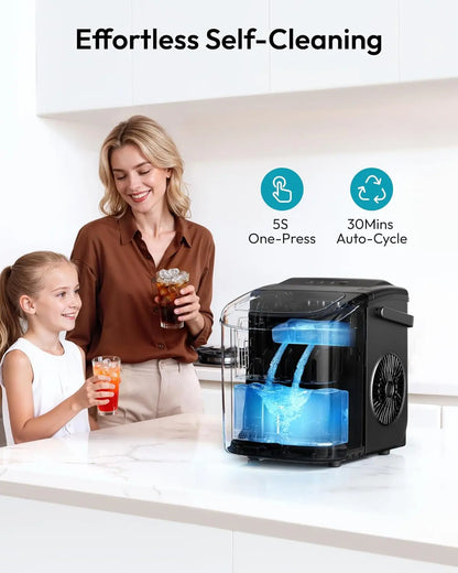 EUHOMY Ice Maker Countertop with Handle